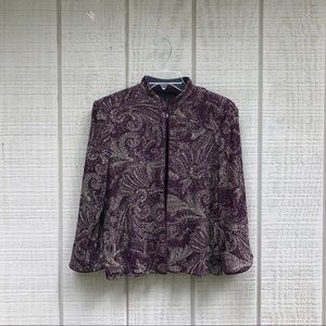 Alex Evenings vintage gold & plum formal jacket